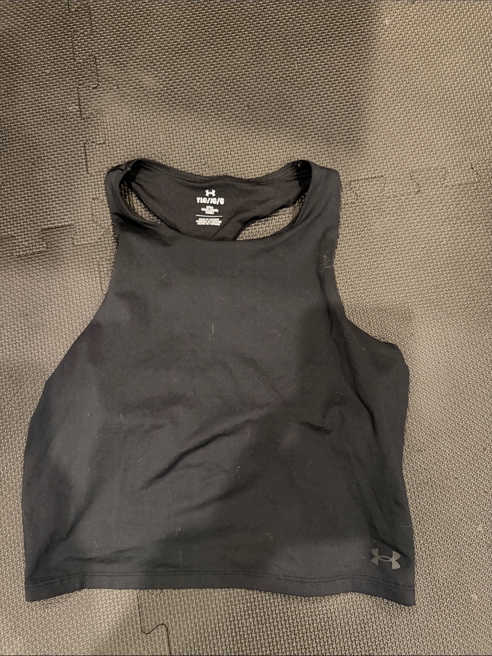 Under Armour Girls’ Black Racerback Crop Tank